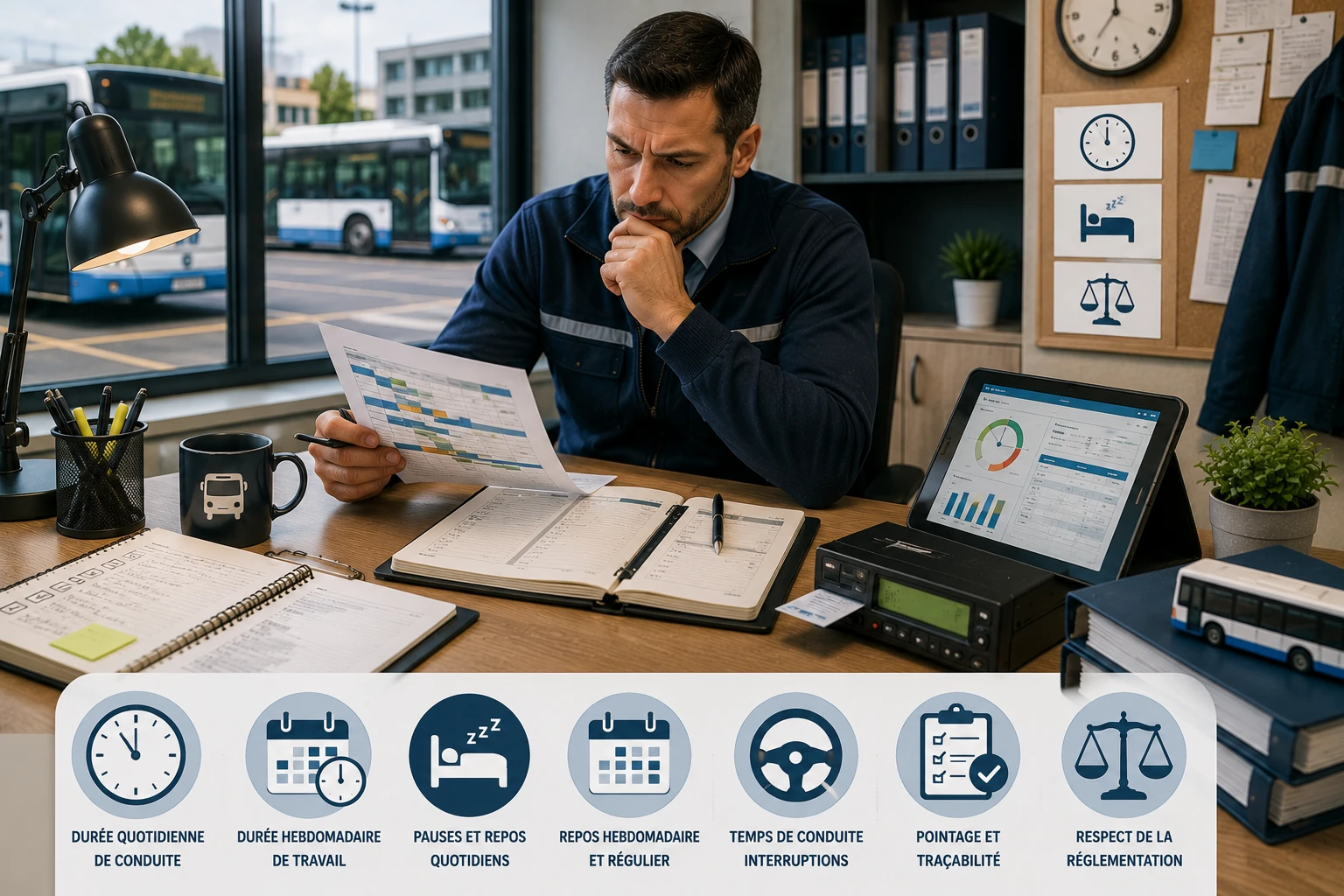 Temps de travail du conducteur de bus : points à surveiller